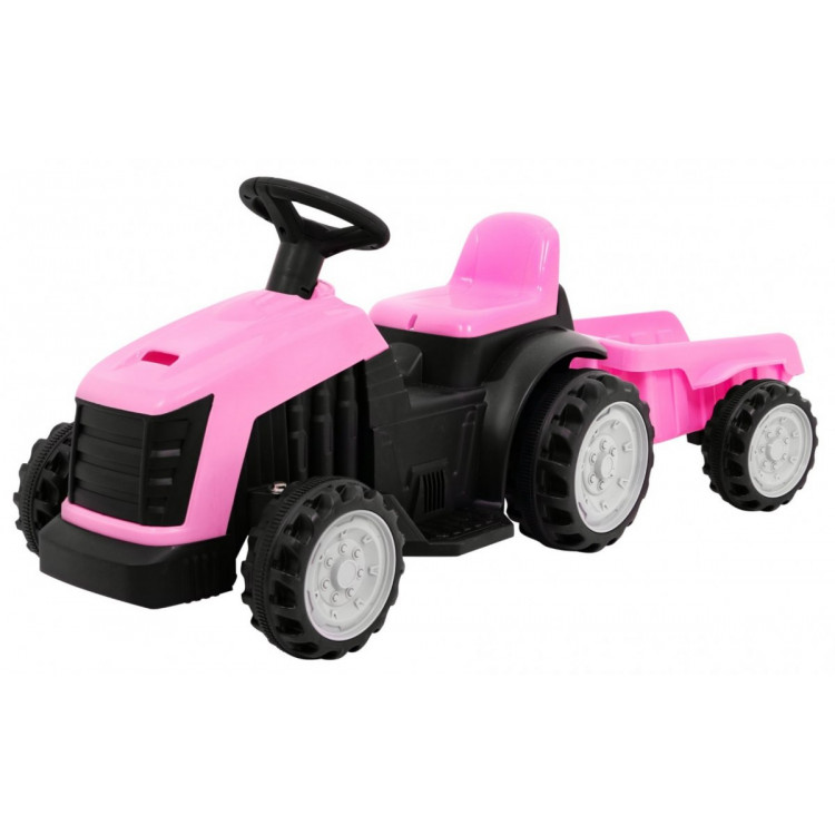 Elektrický traktor s vlečkou - ružový